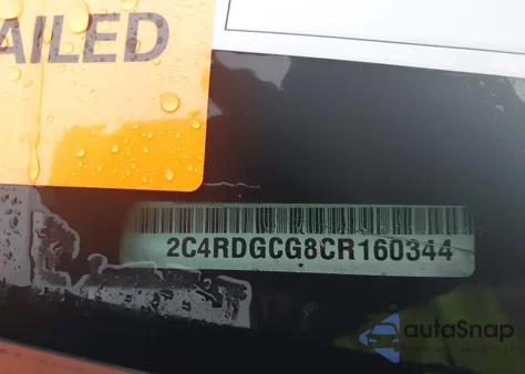 2012 Dodge Grand Caravan Sxt z USA, uszkodzony, nr VIN 2C4RDGCG8CR160344